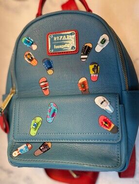 Pixar Loungefly Blue Leather Backpack with Wallet